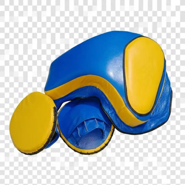 Premium Custom Leather Muay Thai Belly Pad & Curved Focus Mitts Combo Set