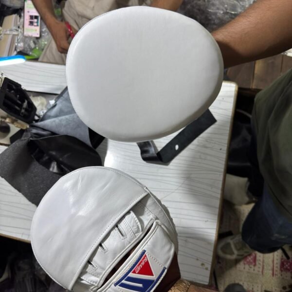 White Leather Curved Focus Pads / Mitts